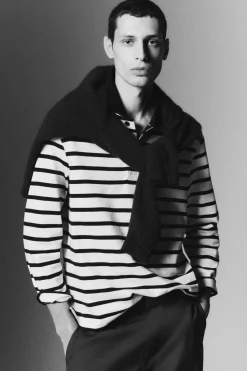 COS STRIPED LONG-SLEEVED POLO SHIRT- Polo Shirts