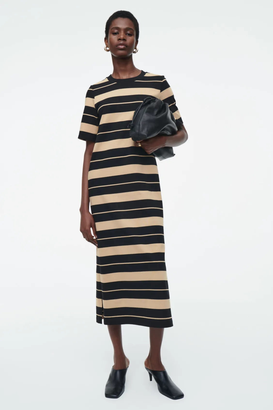 COS STRIPED MIDI T-SHIRT DRESS-Women Dresses & Jumpsuits