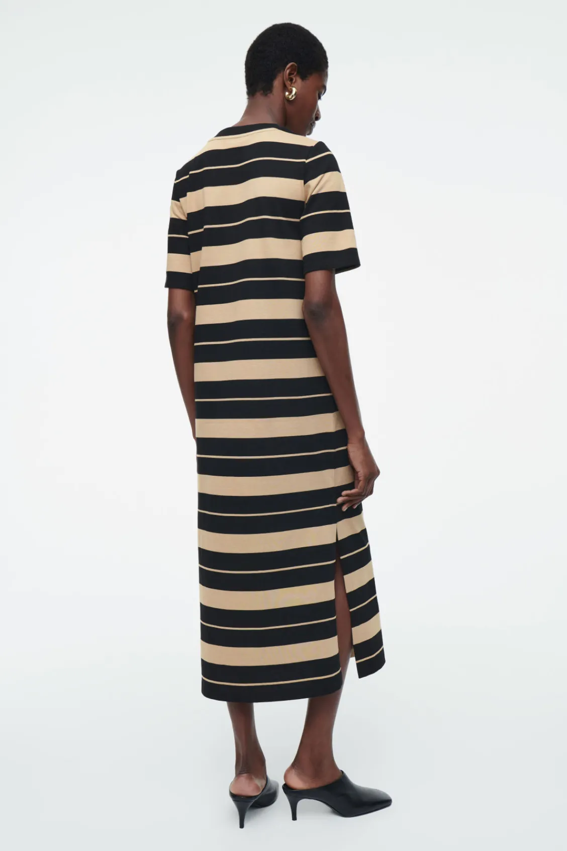 COS STRIPED MIDI T-SHIRT DRESS-Women Dresses & Jumpsuits