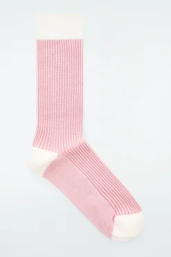 COS STRIPED RIBBED-KNIT SOCKS-Women Socks & Tights