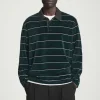 COS STRIPED VELVET LONG-SLEEVED POLO SHIRT- Polo Shirts