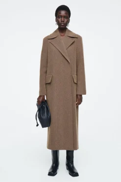 COS TAILORED HERRINGBONE WOOL COAT-Women Coats & Jackets