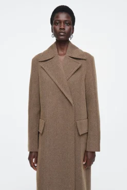 COS TAILORED HERRINGBONE WOOL COAT-Women Coats & Jackets