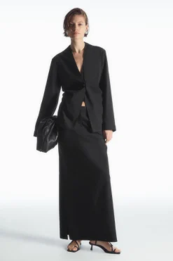 COS TAILORED LINEN-BLEND MAXI SKIRT-Women Skirts