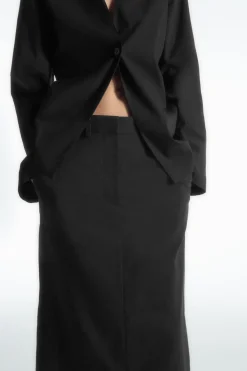 COS TAILORED LINEN-BLEND MAXI SKIRT-Women Skirts