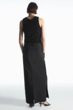 COS TAILORED LINEN-BLEND MAXI SKIRT-Women Skirts