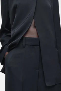 COS TAILORED SATIN WIDE-LEG PANTS-Women Vests & Tailoring | Pants