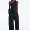 COS TAPERED DRAWSTRING COTTON PANTS-Women Pants
