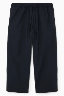 COS TAPERED DRAWSTRING COTTON PANTS-Women Pants