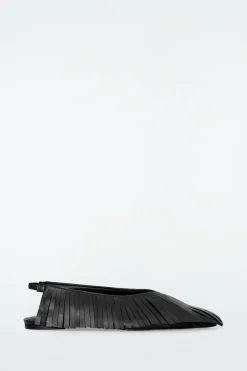 COS TASSELED LEATHER SLINGBACK BALLET FLATS-Women Shoes