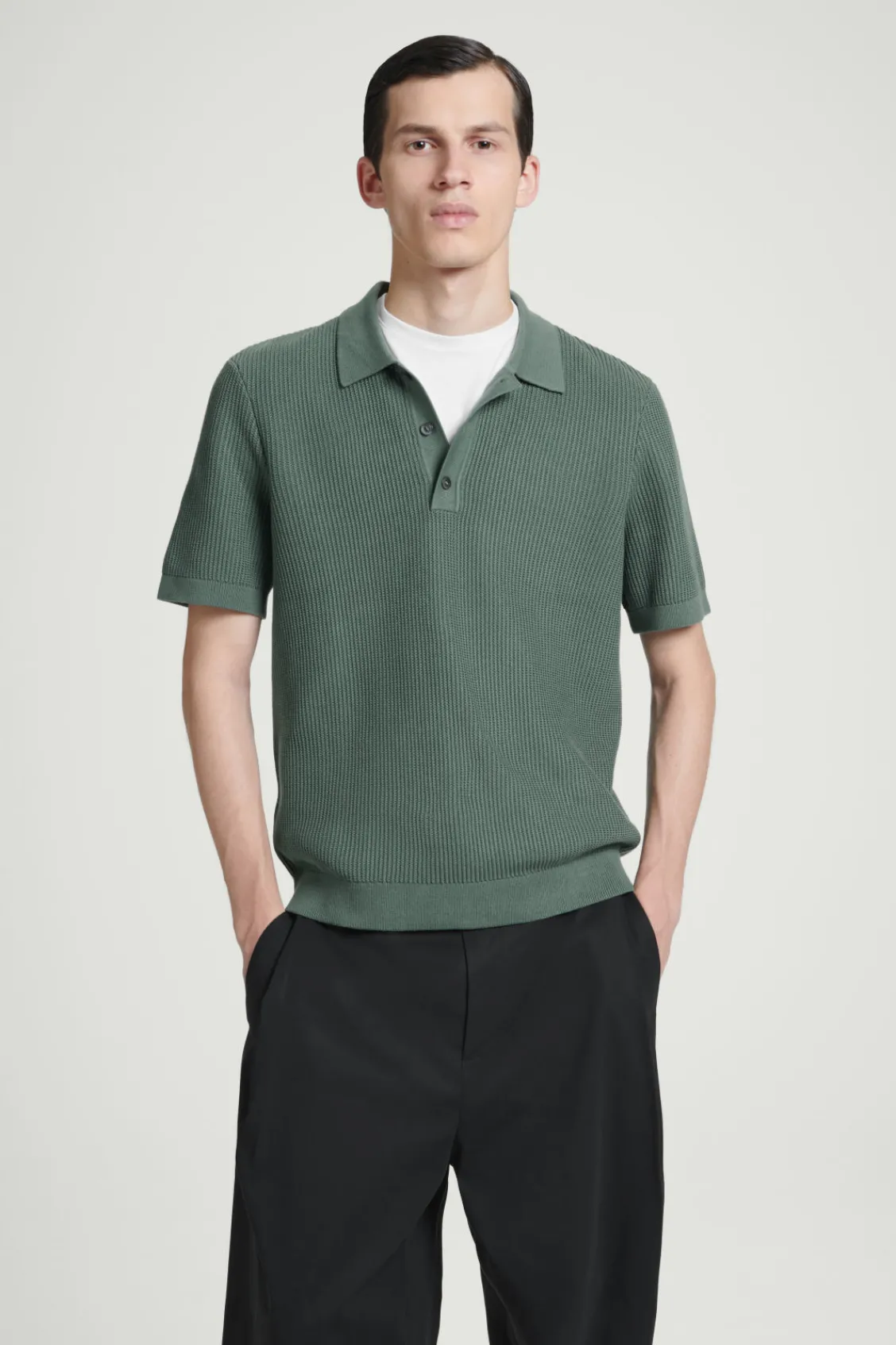 COS TEXTURED KNITTED POLO SHIRT- Polo Shirts | Sweaters & Cardigans