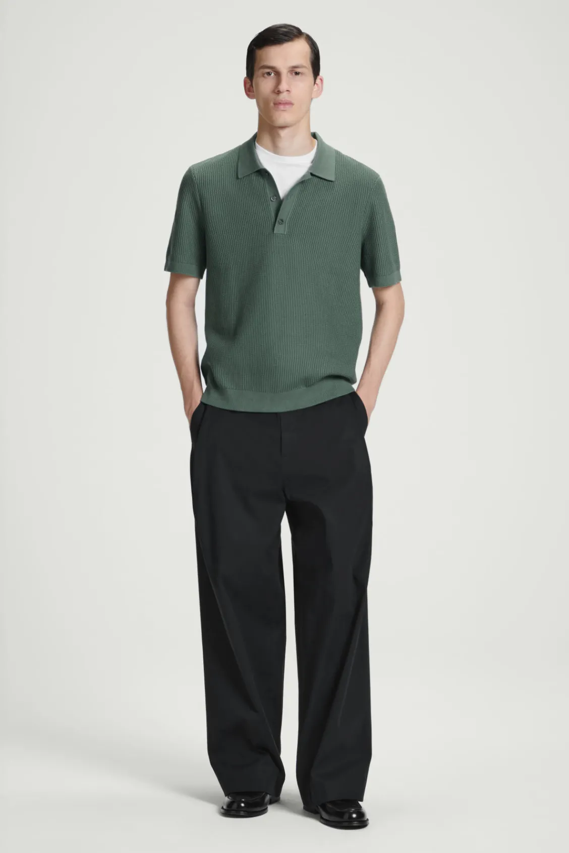 COS TEXTURED KNITTED POLO SHIRT- Polo Shirts | Sweaters & Cardigans