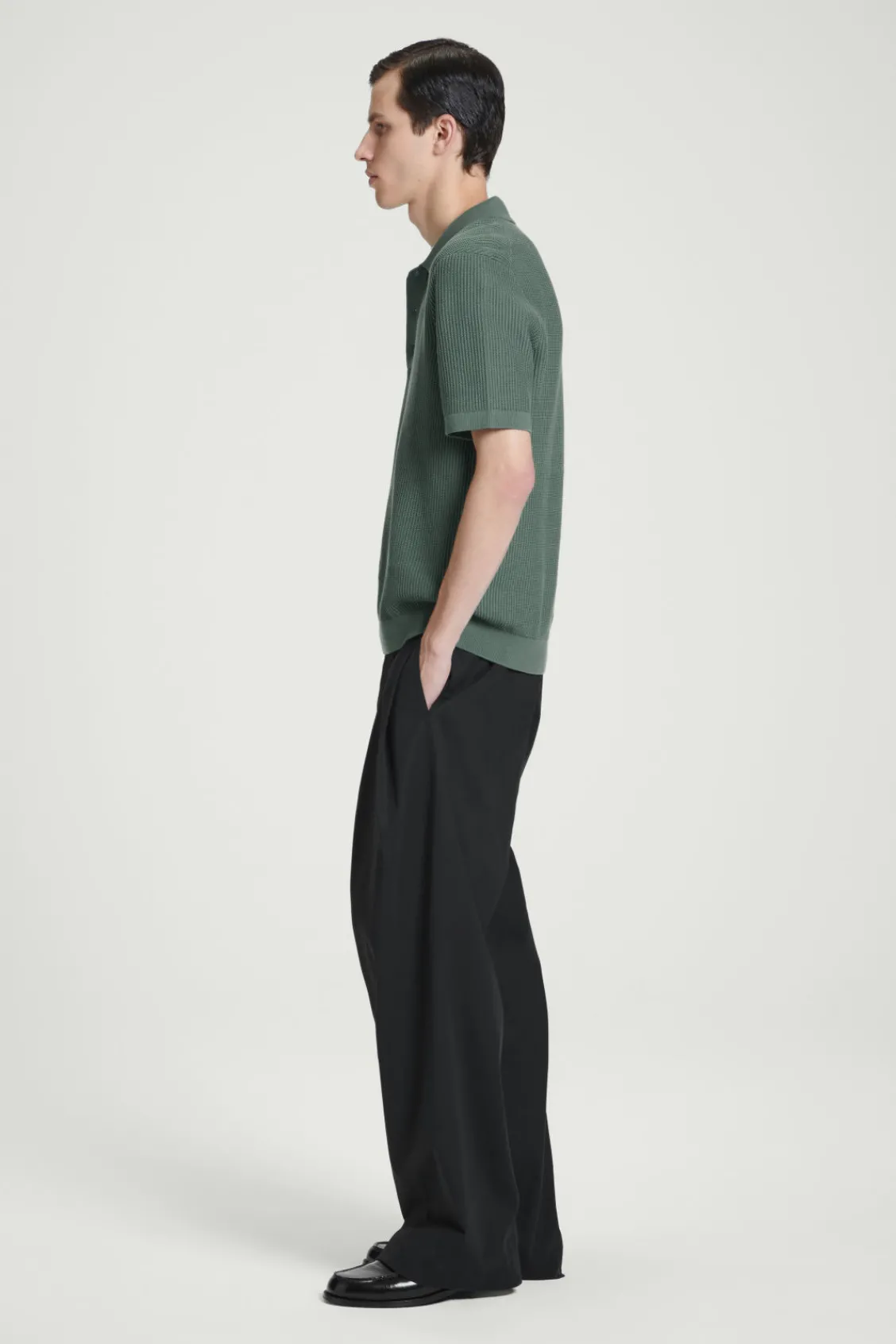 COS TEXTURED KNITTED POLO SHIRT- Polo Shirts | Sweaters & Cardigans