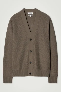 COS TEXTURED MERINO WOOL CARDIGAN- Sweaters & Cardigans