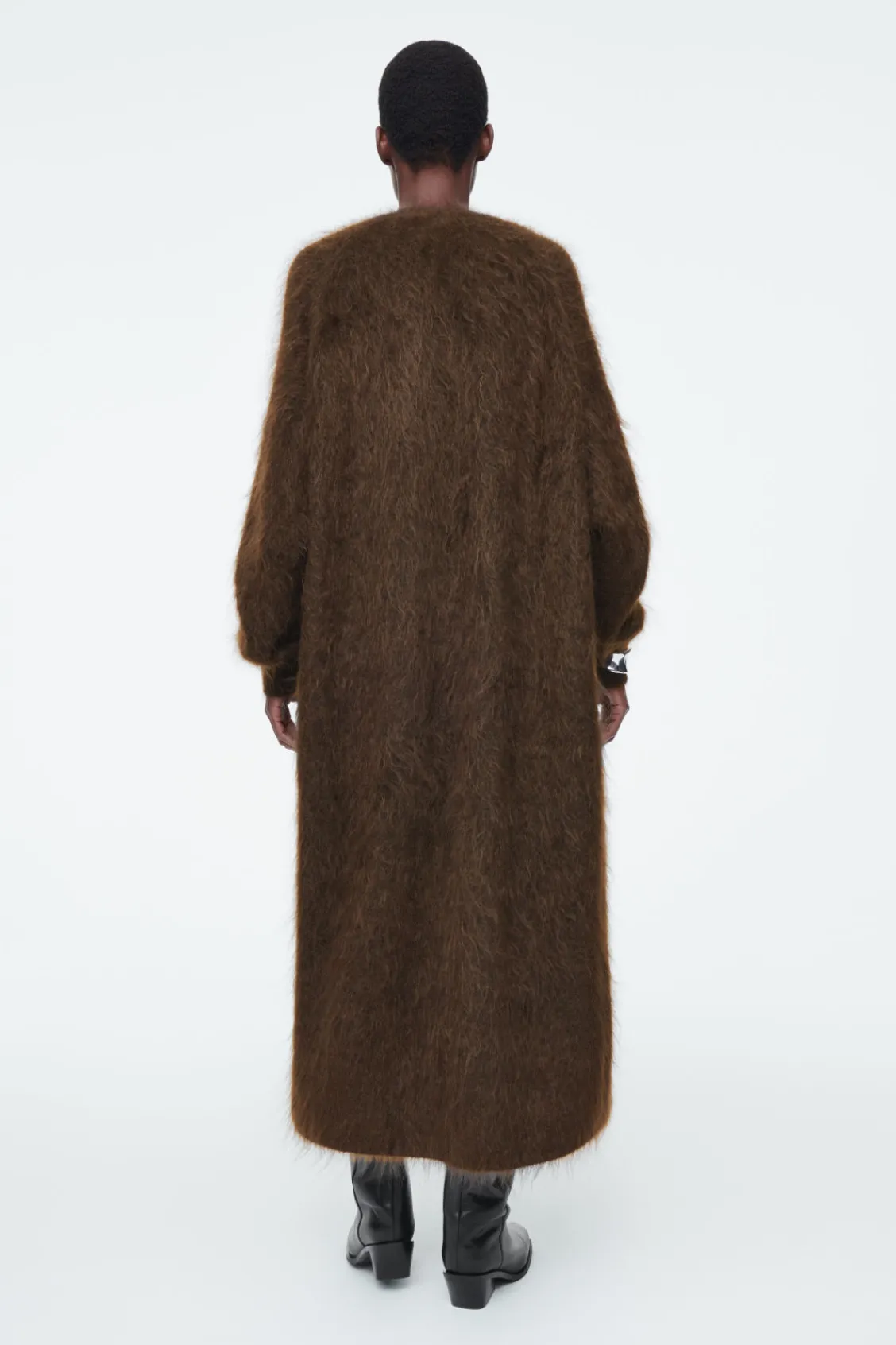 COS TEXTURED MOHAIR-BLEND MAXI CARDIGAN-Women Sweaters & Cardigans