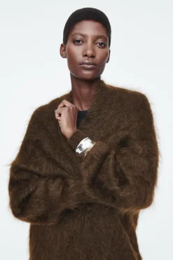 COS TEXTURED MOHAIR-BLEND MAXI CARDIGAN-Women Sweaters & Cardigans