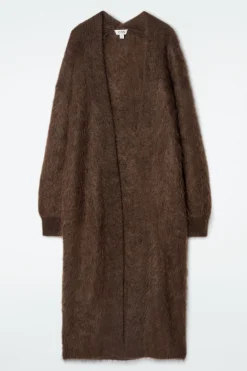 COS TEXTURED MOHAIR-BLEND MAXI CARDIGAN-Women Sweaters & Cardigans