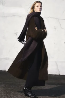 COS TEXTURED MOHAIR-BLEND MAXI CARDIGAN-Women Sweaters & Cardigans