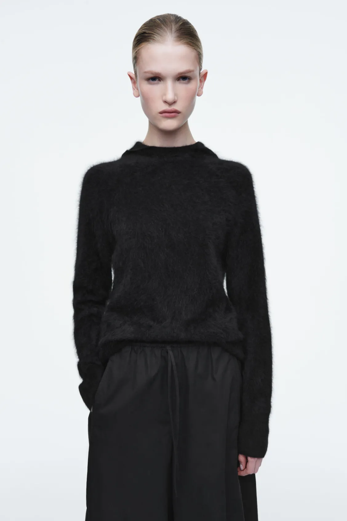 COS TEXTURED PURE CASHMERE HOODIE-Women Cashmere | Sweaters & Cardigans