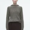 COS TEXTURED PURE CASHMERE HOODIE-Women Cashmere | Sweaters & Cardigans