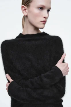 COS TEXTURED PURE CASHMERE HOODIE-Women Cashmere | Sweaters & Cardigans