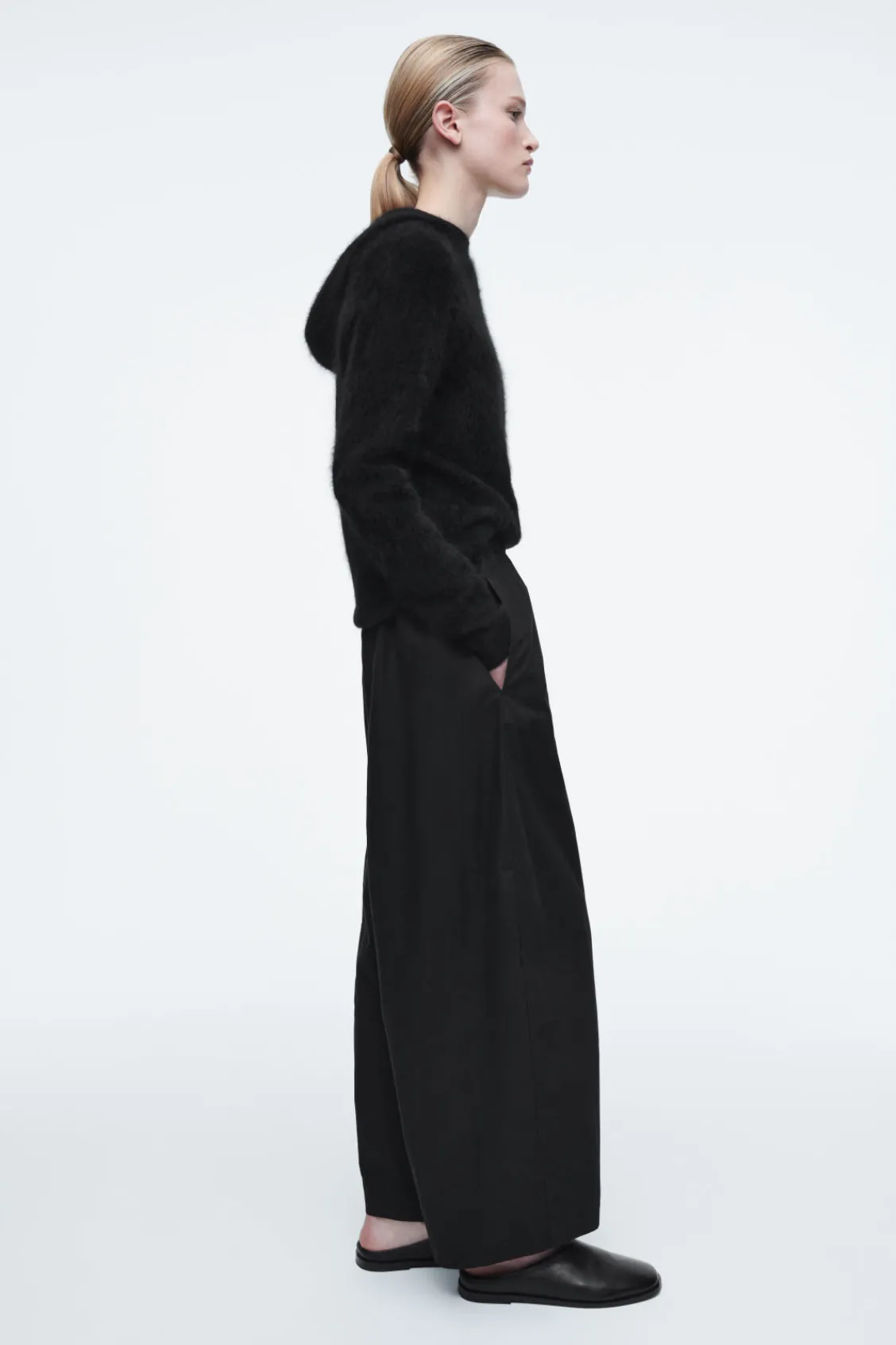COS TEXTURED PURE CASHMERE HOODIE-Women Cashmere | Sweaters & Cardigans