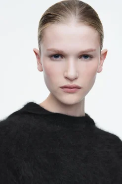 COS TEXTURED PURE CASHMERE HOODIE-Women Cashmere | Sweaters & Cardigans