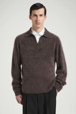 COS THE BRUSHED-CASHMERE POLO SHIRT- Polo Shirts | Cashmere