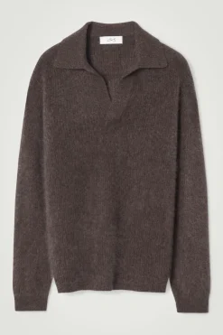 COS THE BRUSHED-CASHMERE POLO SHIRT- Polo Shirts | Cashmere
