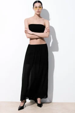 COS THE CRINKLED SILK-CHIFFON MAXI SKIRT-Women Skirts
