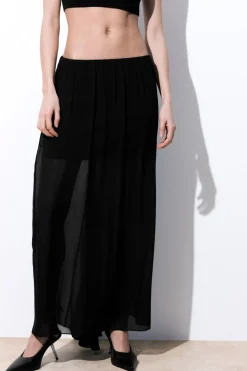 COS THE CRINKLED SILK-CHIFFON MAXI SKIRT-Women Skirts