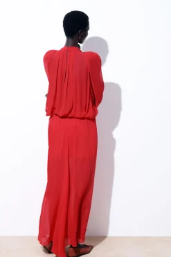 COS THE CRINKLED SILK-CHIFFON MAXI SKIRT-Women Skirts