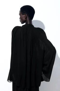 COS THE CRINKLED SILK-CHIFFON BLOUSE-Women Shirts & Blouses | Tops