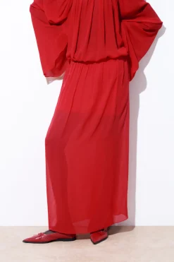 COS THE CRINKLED SILK-CHIFFON MAXI SKIRT-Women Skirts