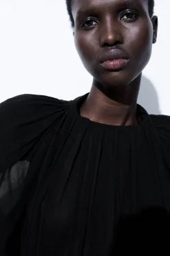 COS THE CRINKLED SILK-CHIFFON BLOUSE-Women Shirts & Blouses | Tops