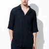 COS THE CRINKLED WOOL RESORT SHIRT- Shirts