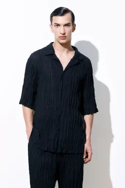 COS THE CRINKLED WOOL RESORT SHIRT- Shirts