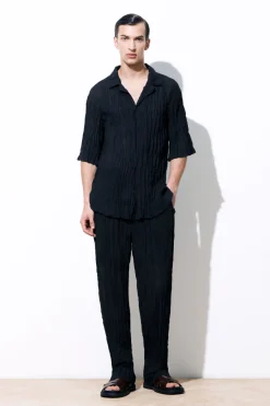 COS THE CRINKLED WOOL RESORT SHIRT- Shirts