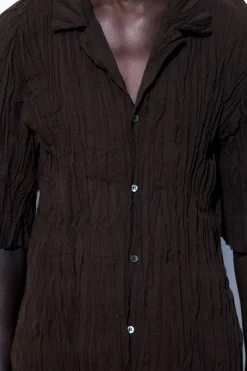 COS THE CRINKLED WOOL RESORT SHIRT- Shirts