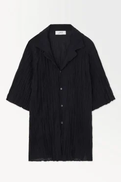 COS THE CRINKLED WOOL RESORT SHIRT- Shirts