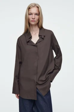 COS THE DRAPED SILK SHIRT-Women Shirts & Blouses | Tops