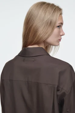COS THE DRAPED SILK SHIRT-Women Shirts & Blouses | Tops