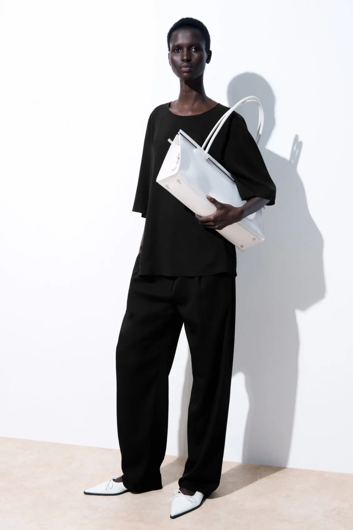 COS THE ESSENTIAL FLUID WOVEN T-SHIRT-Women T-Shirts | Tops