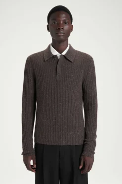 COS THE FLECKED WOOL POLO SHIRT- Polo Shirts | Cashmere