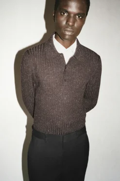 COS THE FLECKED WOOL POLO SHIRT- Polo Shirts | Cashmere