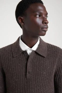 COS THE FLECKED WOOL POLO SHIRT- Polo Shirts | Cashmere