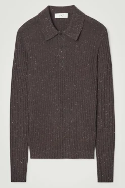 COS THE FLECKED WOOL POLO SHIRT- Polo Shirts | Cashmere