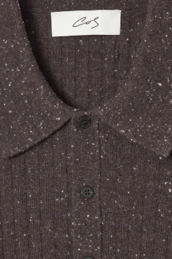 COS THE FLECKED WOOL POLO SHIRT- Polo Shirts | Cashmere