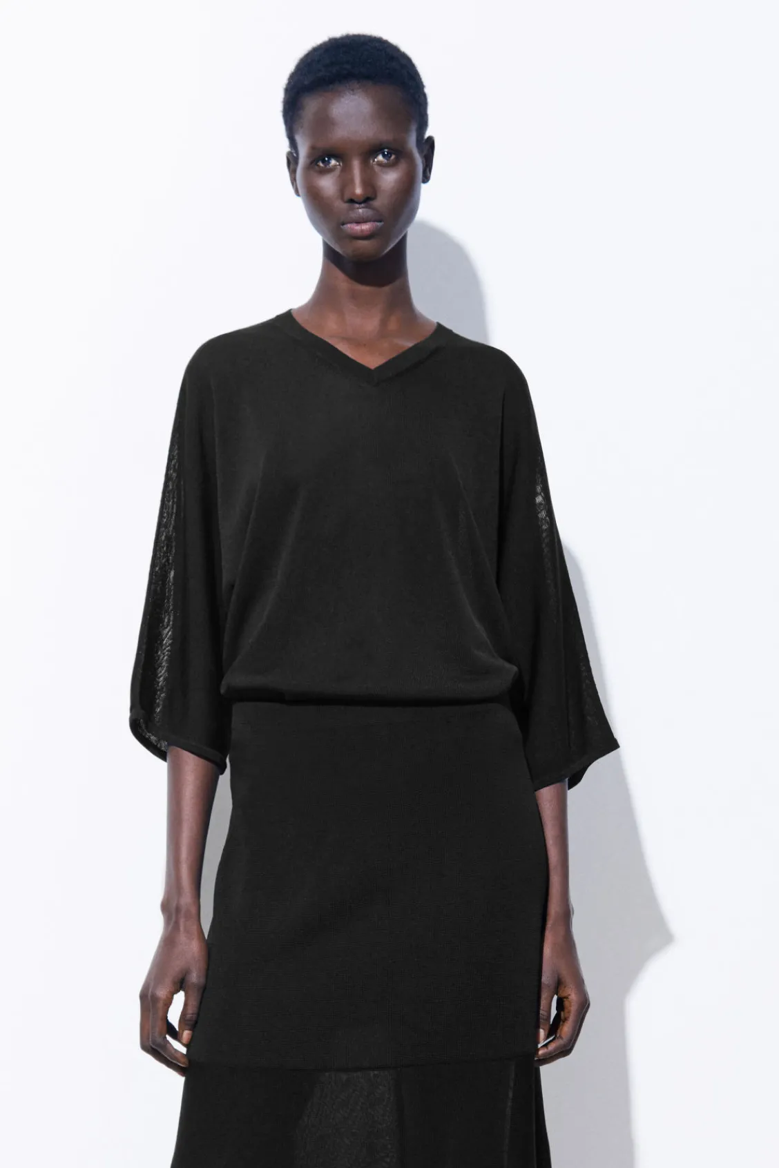 COS THE FLUID KNITTED T-SHIRT-Women T-Shirts | Tops
