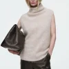 COS THE FUNNEL-NECK BRUSHED-CASHMERE TANK-Women Tops | Cashmere